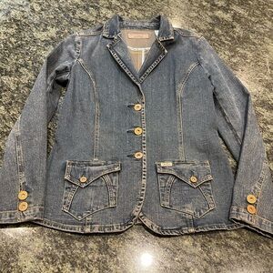 💙Levi’s Strauss Signature size 8 denim jacket - cool copper buttons, stitching!